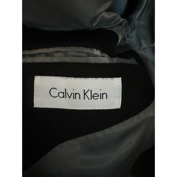 Calvin Klein Cashmere Blend Black Preppy Dressy overcoat size 42 R - Picture 11 of 12